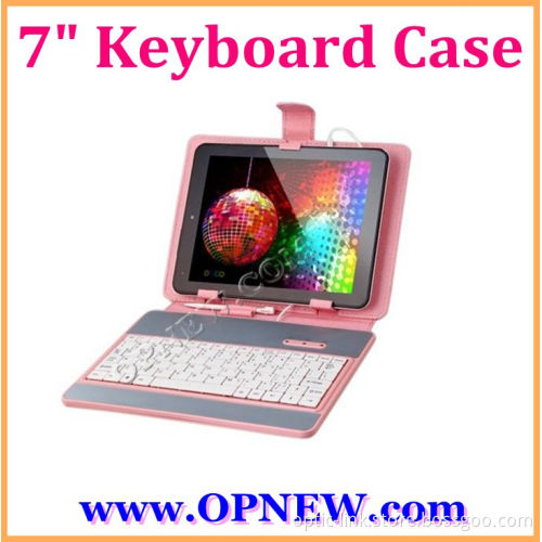 7" keyboard leather Case for 7 inch Android Tablet PCs MID USB/mini USB/Micro interface Textured Faux Leather Protective cover